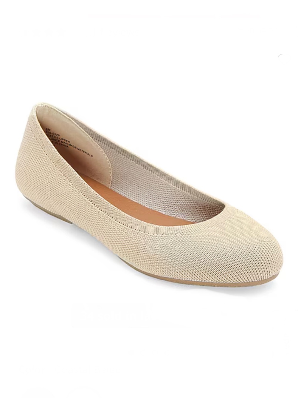 NWT MixIt beige knit textile Callie ballet flats 8